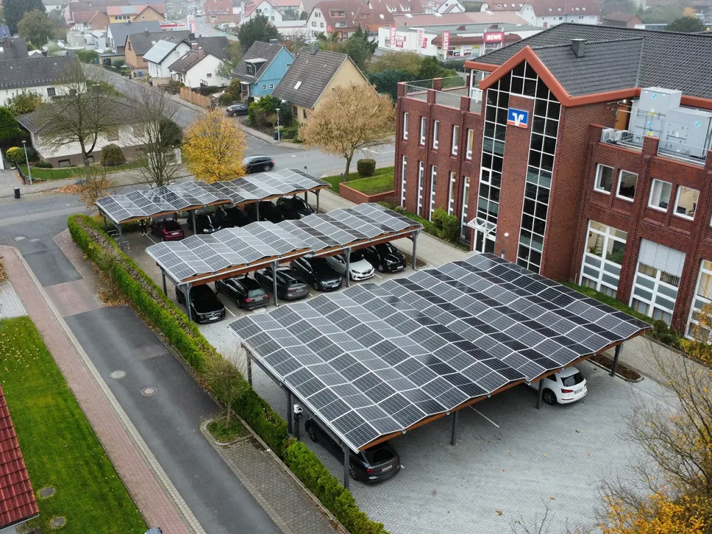 Solar Carport Banken und Sparkassen 3 VRBank-Dransfeld-PV Parkplätze-Sopago- CO2-Bilanz-image-2