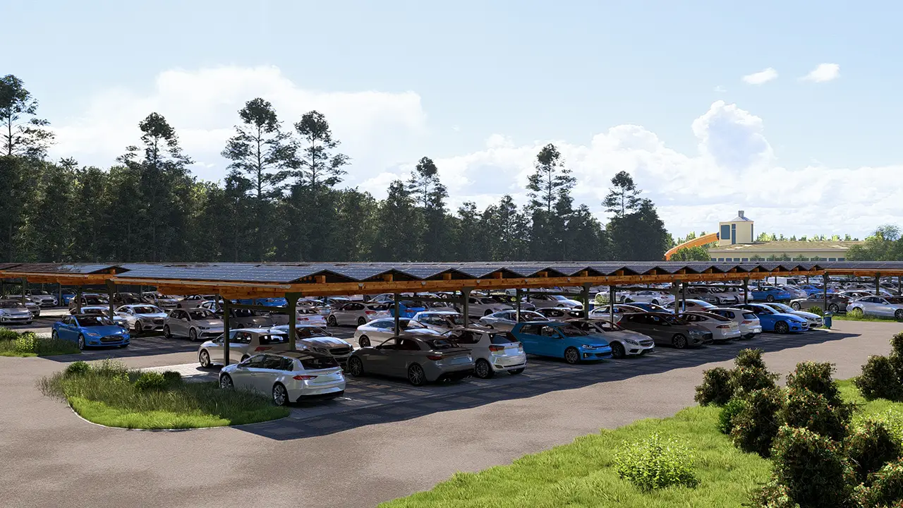 Sopago Projekt Solarparkplatz bei NaturTherme Templin