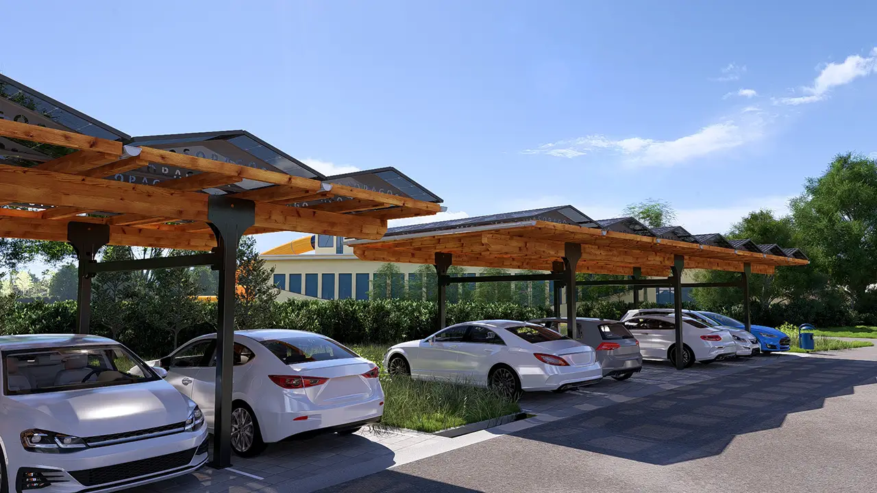 Sopago Solarparkplatz für E-Mobilität NaturTherme Templin