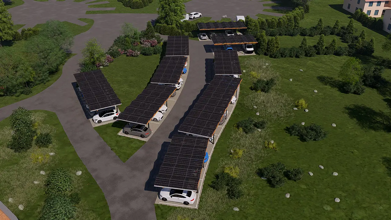 Sopago Solarcarport Gästeparkplatz NaturTherme Templin