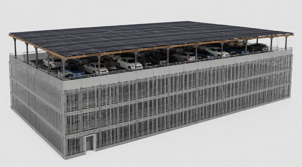 Parkhausüberdachung 4 Solar Parkhausdach SOPAGO Überdachung für Parkhäuser