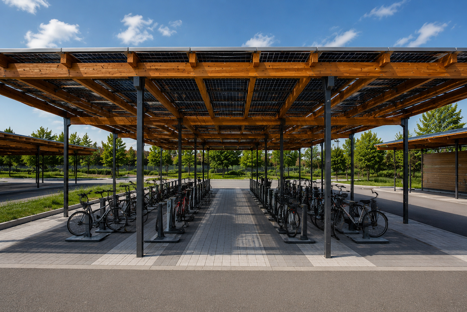 Fahrradüberdachung 1 Sopago Solarcarport Solar Fahrradüberdachung