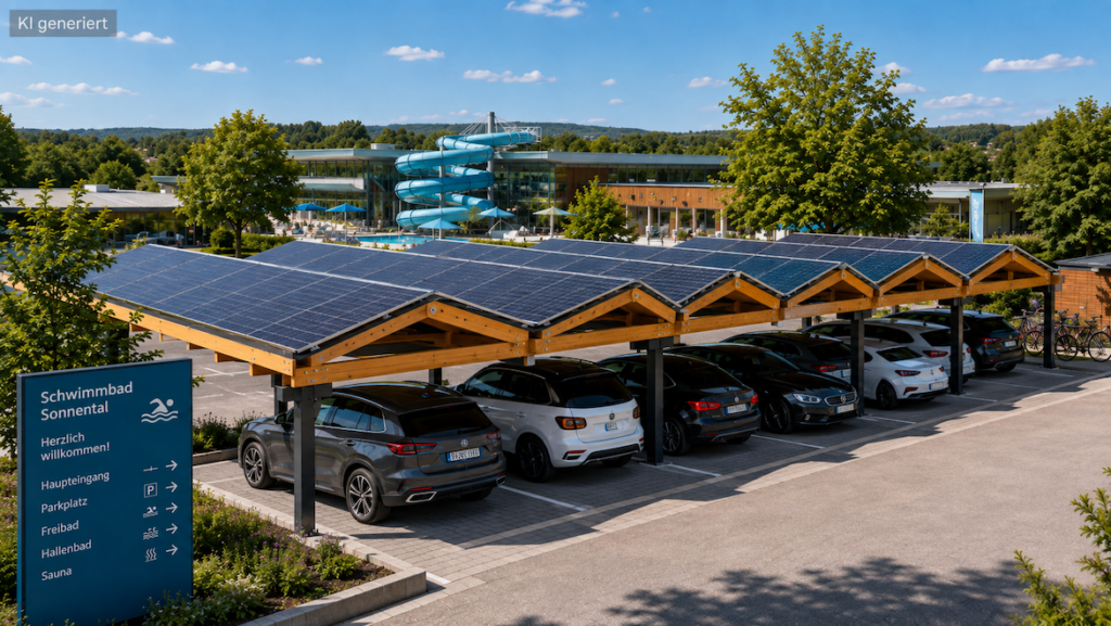 Solarcarport Schwimmbad 1 Solarcarport Schwimmbad SOPAGO